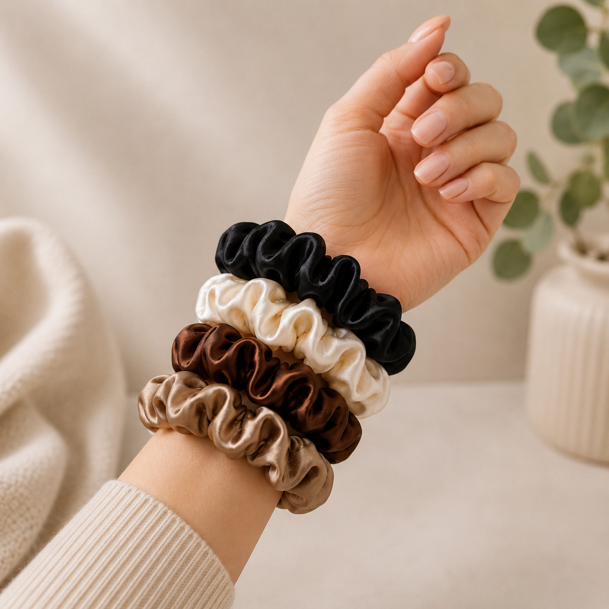 SCRUNCHIES DE SATIN SETX4